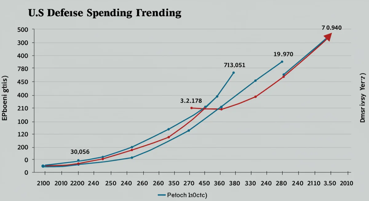 Historical and projected US defense spending trends graphic
