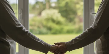 Elderly couple contemplating their future with long-term care benefits