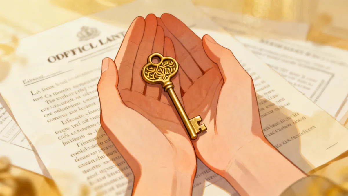 Mains tenant une clé, symbolisant l'accès aux critères d'éligibilité de l'allocation de veuvage.