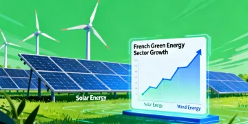 Tendances Marché Boursier Français 2026 : Secteurs Porteurs et Actions Énergies renouvelables et graphiques boursiers en croissance, représentant le secteur de la transition énergétique.