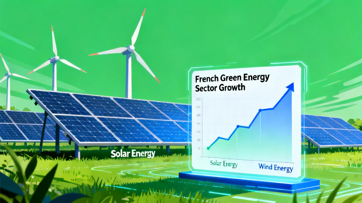 Énergies renouvelables et graphiques boursiers en croissance, représentant le secteur de la transition énergétique.