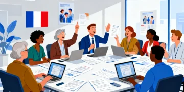 Citoyens discutant des réformes sociales, symbolisant les débats publics intenses en France.