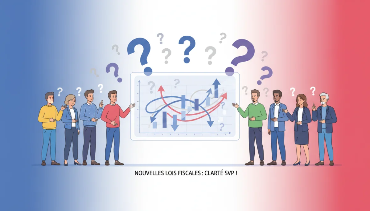 Citoyens français analysant un graphique financier complexe lié aux réformes fiscales de 2026